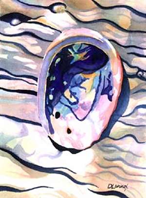 abalone on driftwood